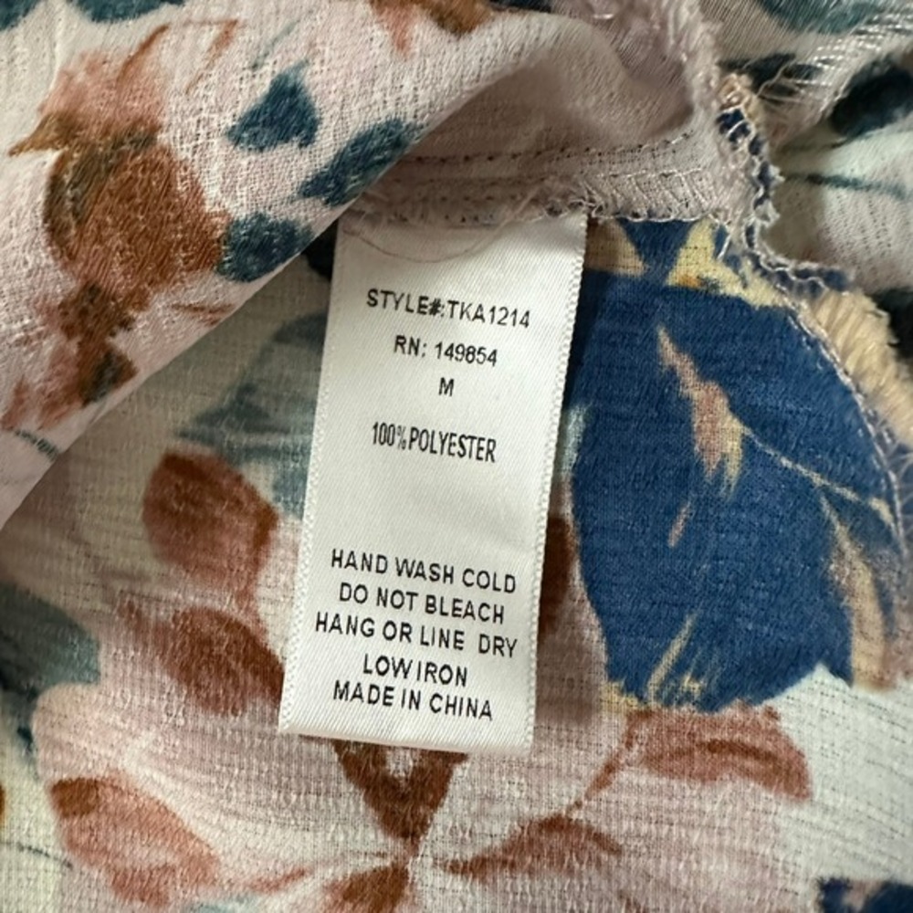 Sadie & Sage Pink Floral Tank‎ Top Sleeveless Ruffle Hem Size M - Picture 8 of 8